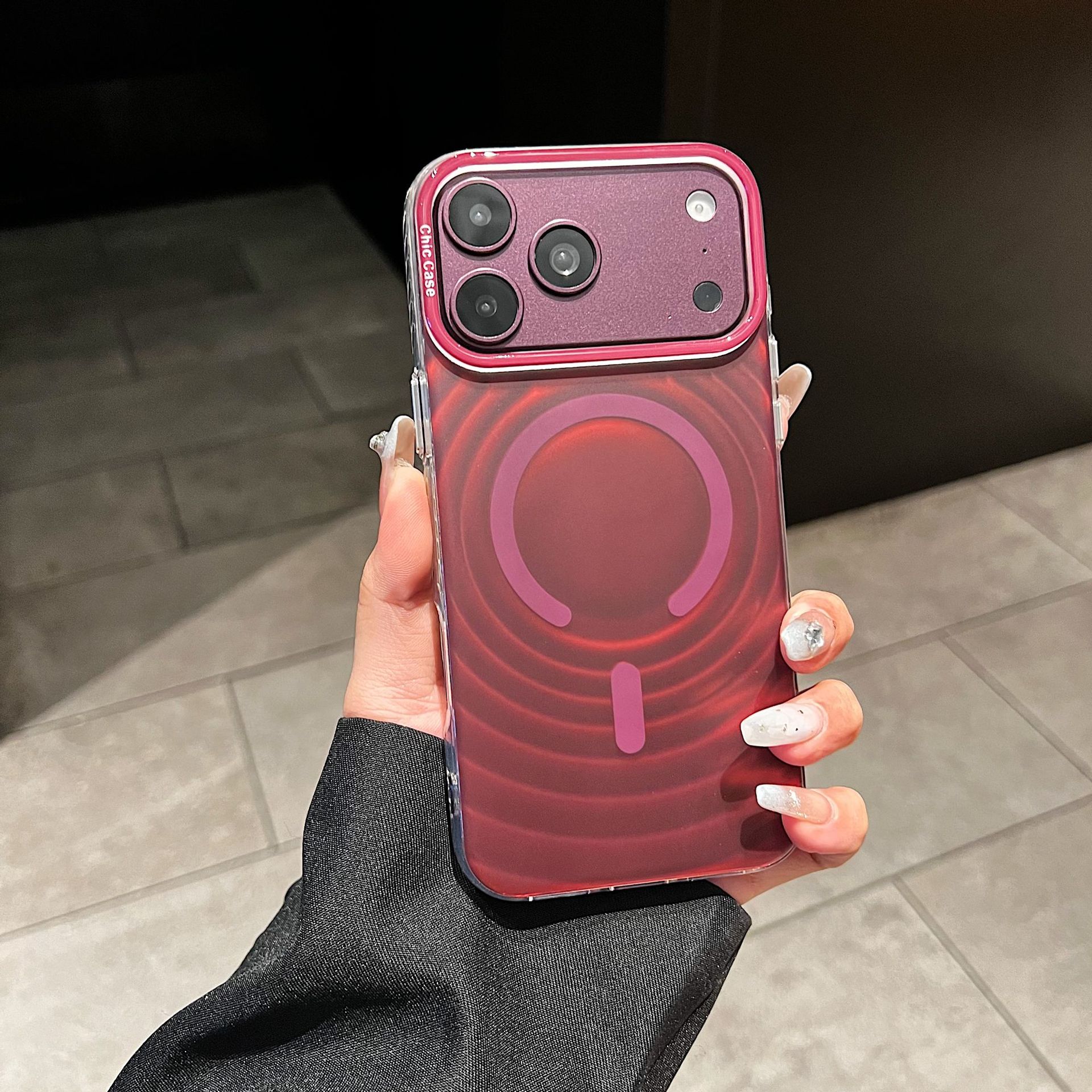 Funda Magnética Ondulada para iPhone 15/16/17 de PC Anti-caídas image 8