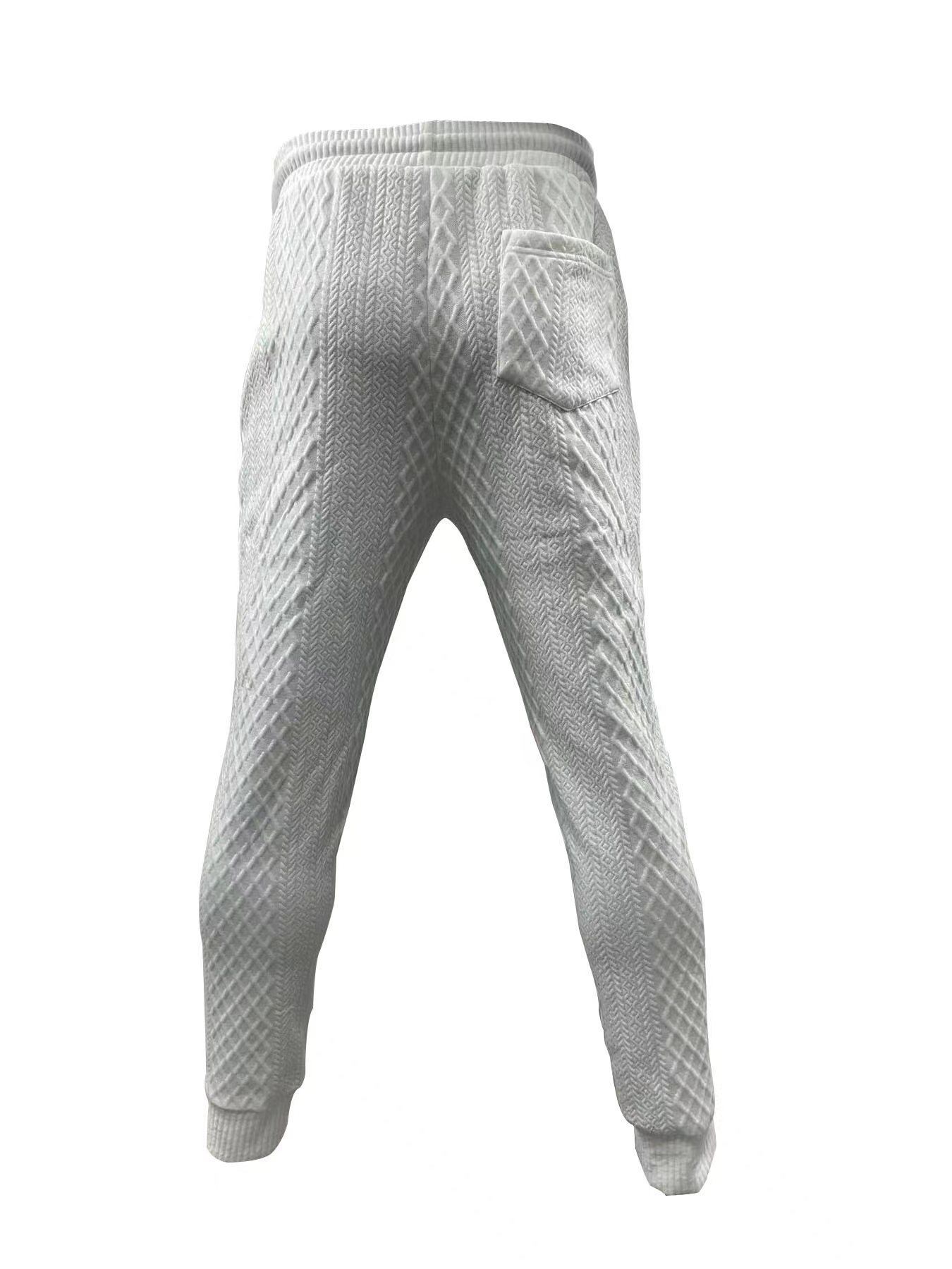 Abbigliamento maschile alla moda, felpa con cappuccio, felpa jacquard, casual, sportivo, pantaloni della tuta_voghion.com