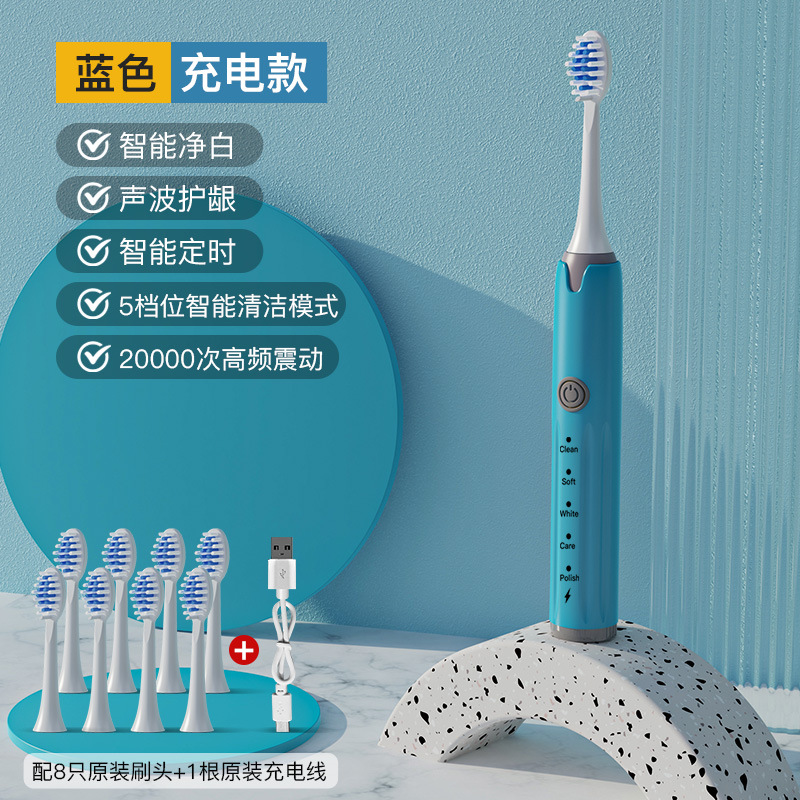 B 블루 충전 모델 [8 브러시 헤드 + USB 충전 라인]