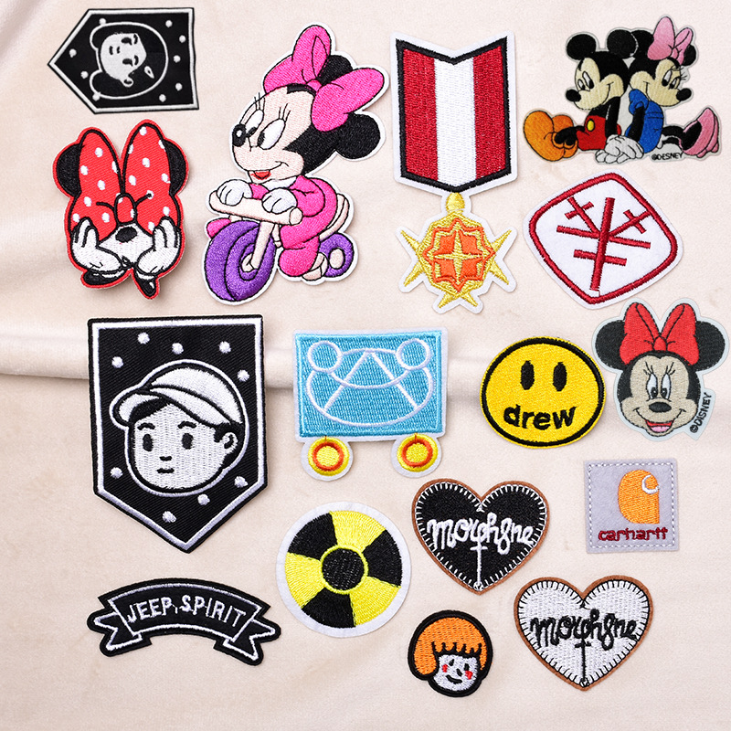 厂家直销刺绣布贴袜子爱心卡通布贴电脑绣花章童装衣服装饰补丁贴