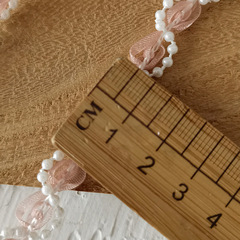 Rose yarn woven pearl trim lace accessories clothing fabric pillow decoration baby clothes curtain decoration lace