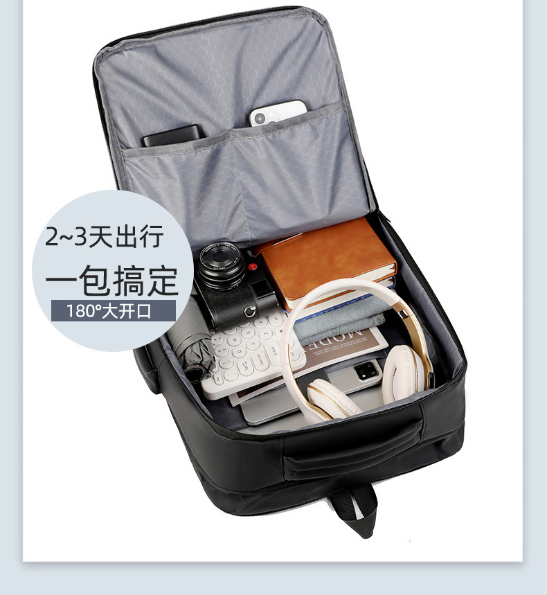 Men's backpack for business, leisure and commuting, multi-functional large-capacity computer backpack with USB leather film undefined