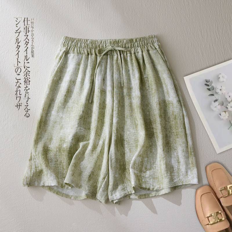 National Style Tie-Dye Shorts, Ice Silk, Summer Thin Style, 2026 High-Waisted New Model, Slimming Loose Sports Pants National Style Tie-Dye Shorts, Ice Silk, Summer Thin Style, 2026 High-Waisted New Model, Slimming Loose Sports Pants