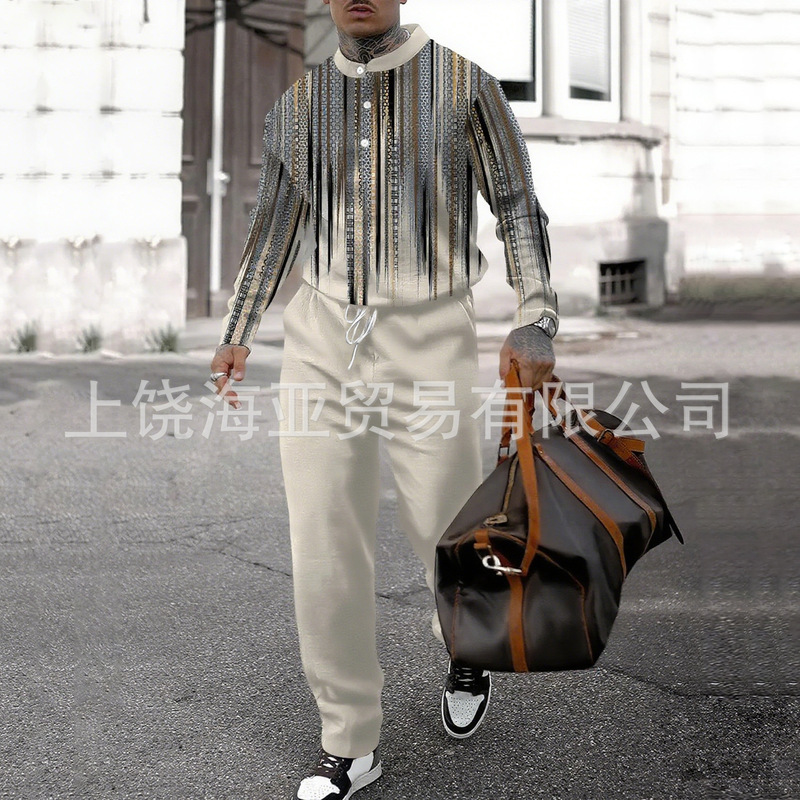 2025跨境春秋欧美外贸秋季新款热卖男装风格时尚休闲运动两件套装|undefined