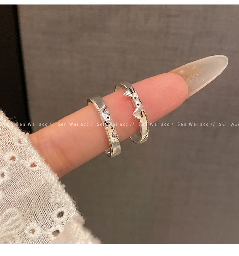 520爆款猫咪和小狗对戒情侣款食指戒设计感小众开口可调戒指批发详情12