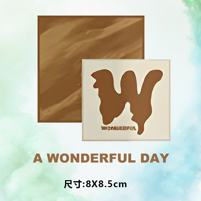 烫画图案新款时尚awohde俩个方框融化w烫画贴印花衣服热转印白墨