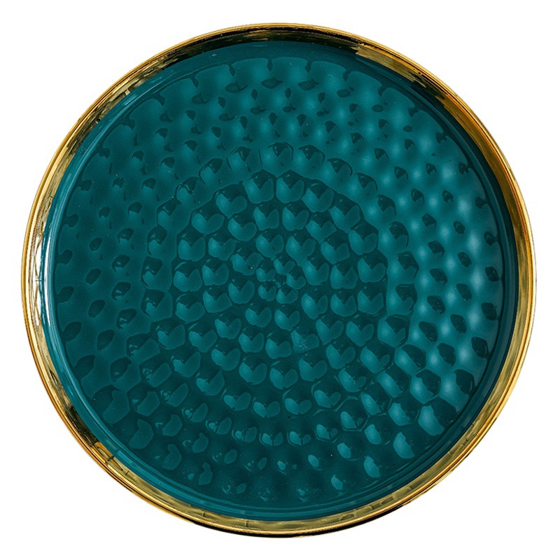 Nordic creativo Placa de carne de cerámica Placa de pasta Occidental Luz de lujo desayuno postre pastel plato plano plato doméstico