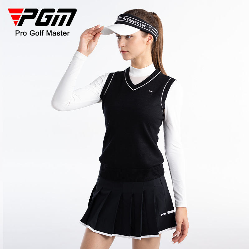 Áo vest len cổ chữ V nữ dệt kim cổ điển dễ phối — YF658-Trắng, YF658-Đen, YF658-màu hồng