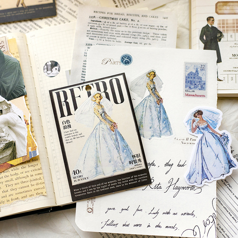 Crepúsculo pegatinas paquete nostálgico desfile de moda serie nostálgico retro personaje diario DIY material pegatinas 8