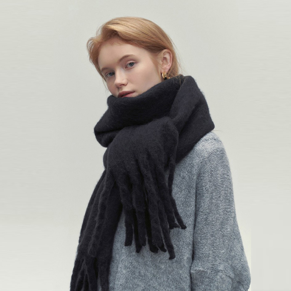 Autumn and Winter Korea East Gate Solid Color Versatile Soft Glutinous Lazy Wind Warm Long Scarf comes with an_voghion.com