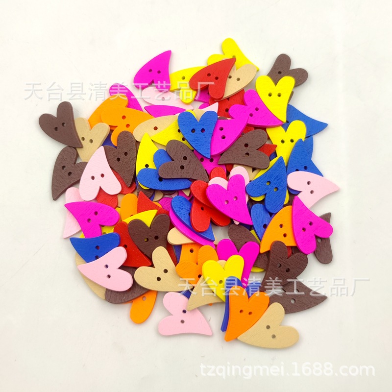 20*25mm ocho colores botones de corazón de melocotón curvados color DIY botones de corazón de melocotón estilo 100 piezas/paquete