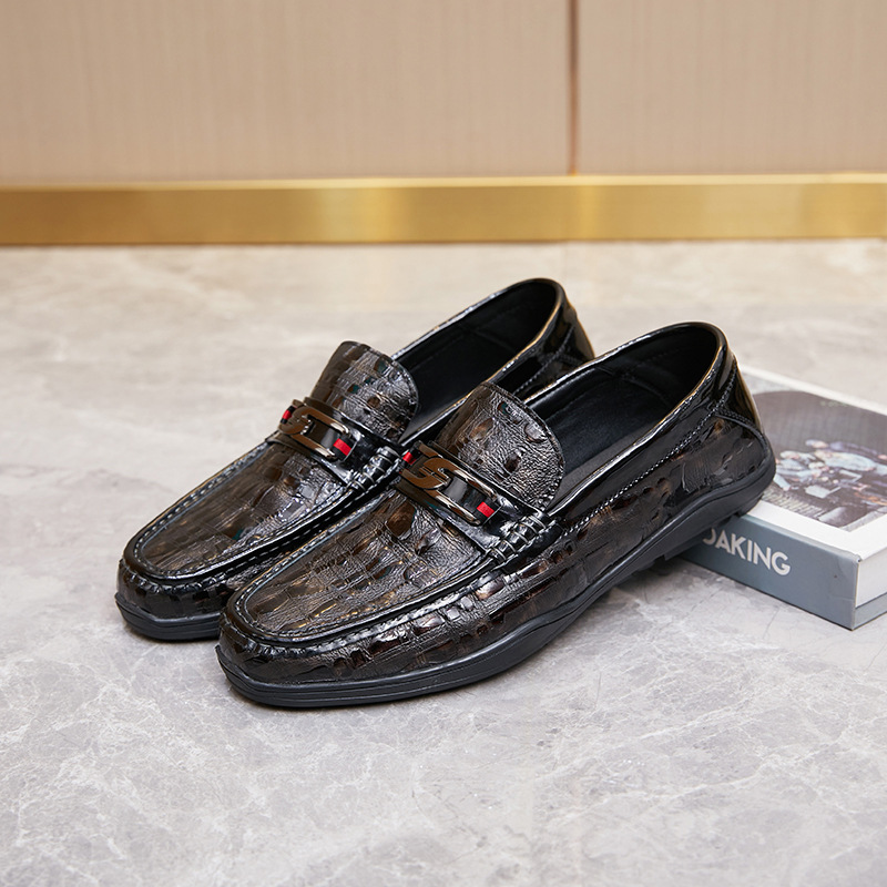 Nuovo set di scarpe comode da uomo in pelle con stampa alla moda, tendenza casual_voghion.com