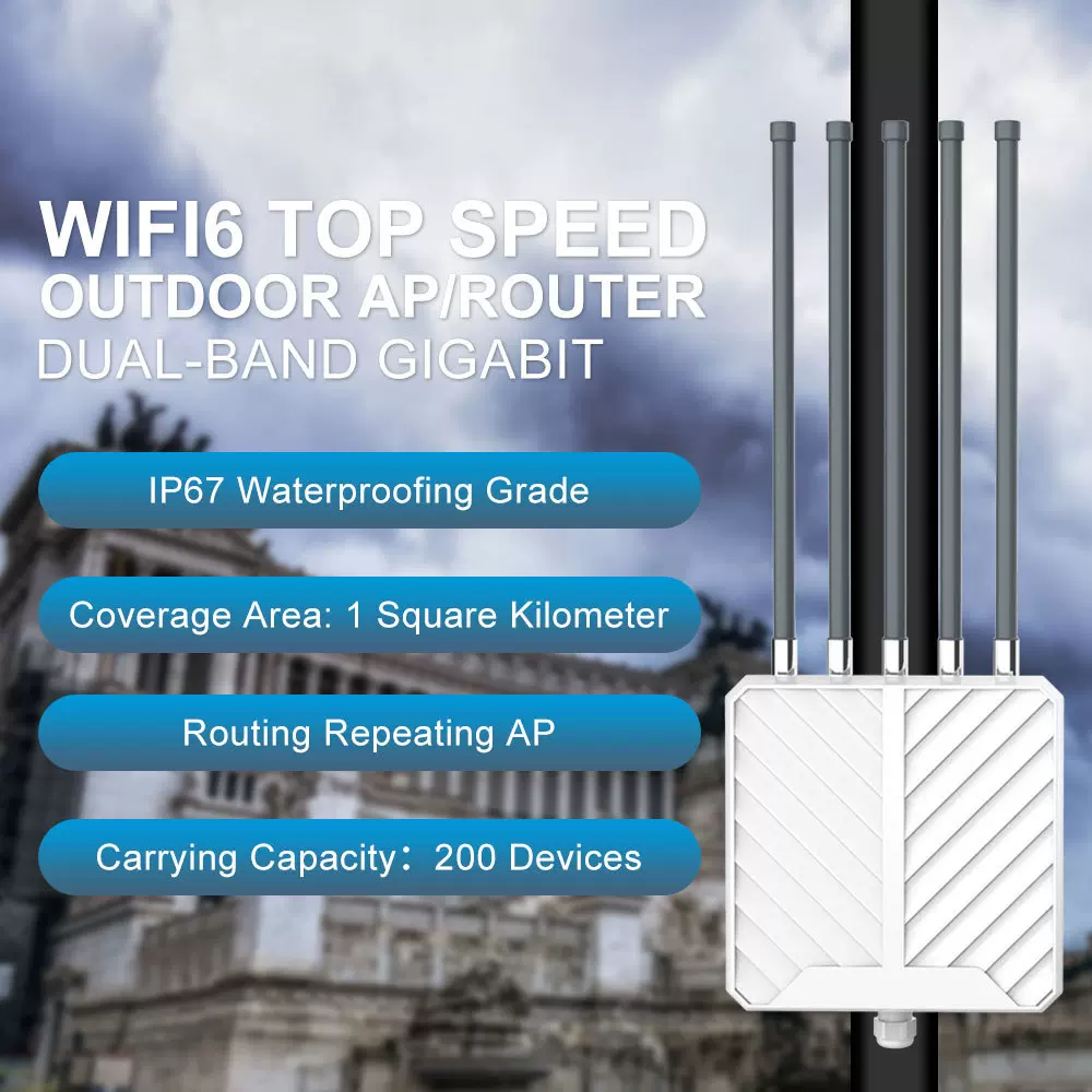 AX3000 WiFi6户外防水无线AP信号扩展器双频IP67级防水长距离覆盖