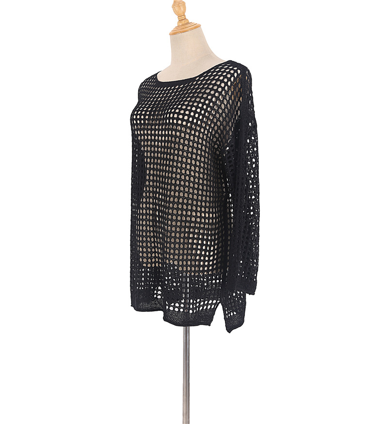 Damen Strand Cover Up Gehäkelter Strickpullover Für Urlaub_voghion.com