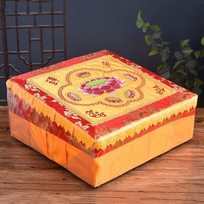 水陆法会用品寺院拜忏跪拜垫打坐垫现货批发绣莲花拜垫50*50厘米