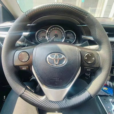 Steering wheel cover — hand-stitched full cover - toyota-rav4-rongfang-12-