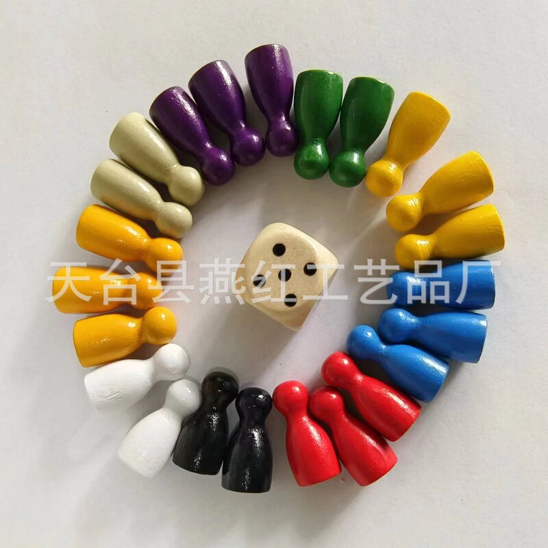Wooden Human Chess Wooden Dice Chess Set Board Game Accessories Wooden Checkers Flying Chess Wholesale