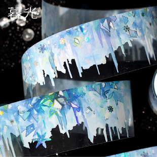 Twilight Winter Curtain Series PET Tape Retro ins Wind Hand Account diy Notebook Goo Card Border Decorative Sticker