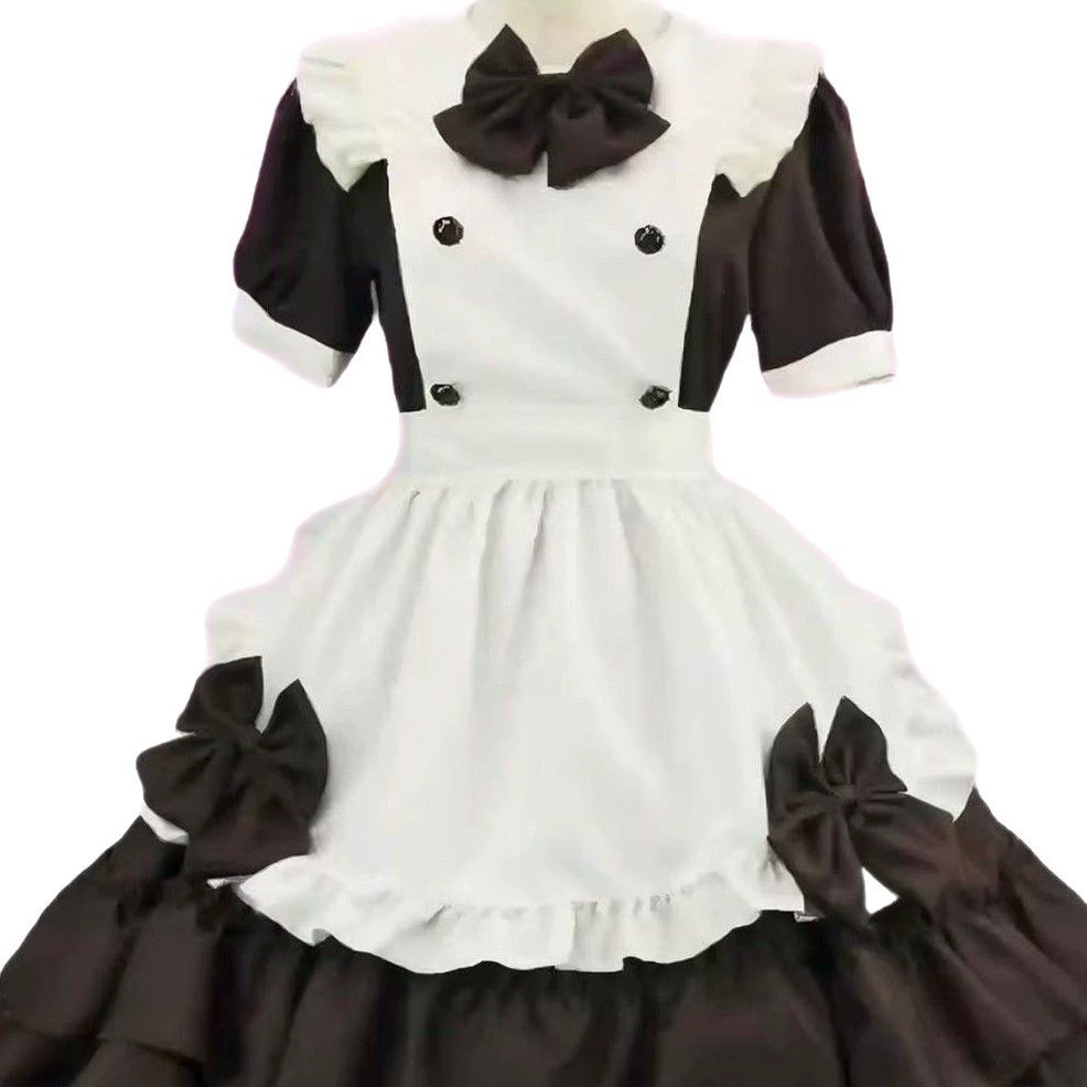 Японская горничная лолита мягкая девушка юбка COS аниме крем маленькая милая кофейня