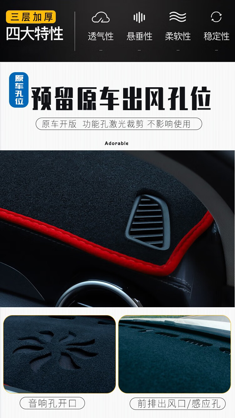 Suitable for 23 Models of Haval M6 Plus, Sun Protection Mat for the Center Console, Dashboard Light-Blocking Mat, Sunshade for the Dashboard