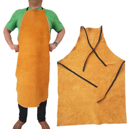Thickened and enlarged cowhide welding apron, wear-resistant, anti-scald, flame-retardant, high-temperature resistant protective cover, welding workwear