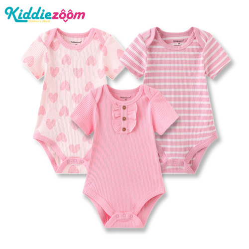 Baby jumpsuit, newborn pit ribbed pajamas set, baby skin-friendly and close-fitting sweatshirt, Category A crawler suit, three-piece set