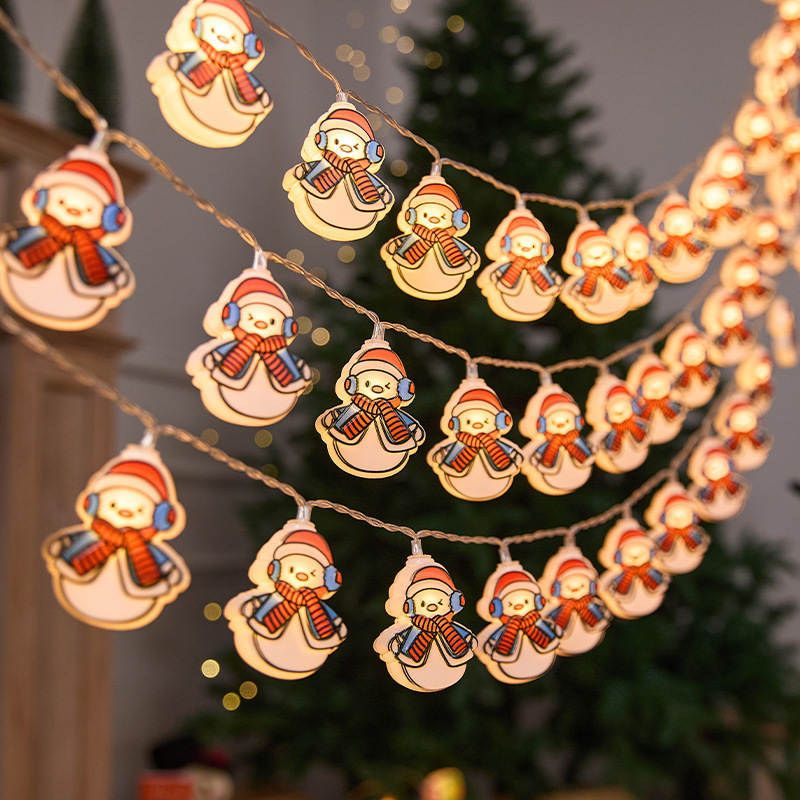 25年新しいクロスボーダーLEDサンタクロース雪だるまクリスマスツリーライトストリングウィンドウ装飾ライトホリデーライト点滅ライト|undefined