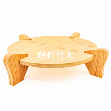 竹木四脚架托盘火锅现切鲜吊龙牛肉摆盘餐具毛肚腰片个性圆盘