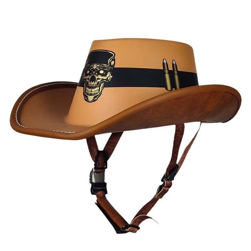 Medio casco de comercio exterior casco de sombrero de vaquero retro casco de verano ciclismo casco ecuestre turismo arte casco fábrica de bandidos al por mayor