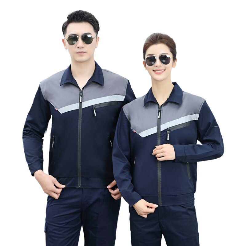 春秋长袖工作服套装男士耐磨耐脏加厚建筑工地汽修劳保服上衣工装|undefined