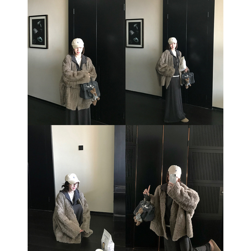 Skk Store 顶流千金 环保小湖羊仿皮草皮毛一体毛绒绒外套上衣女|undefined