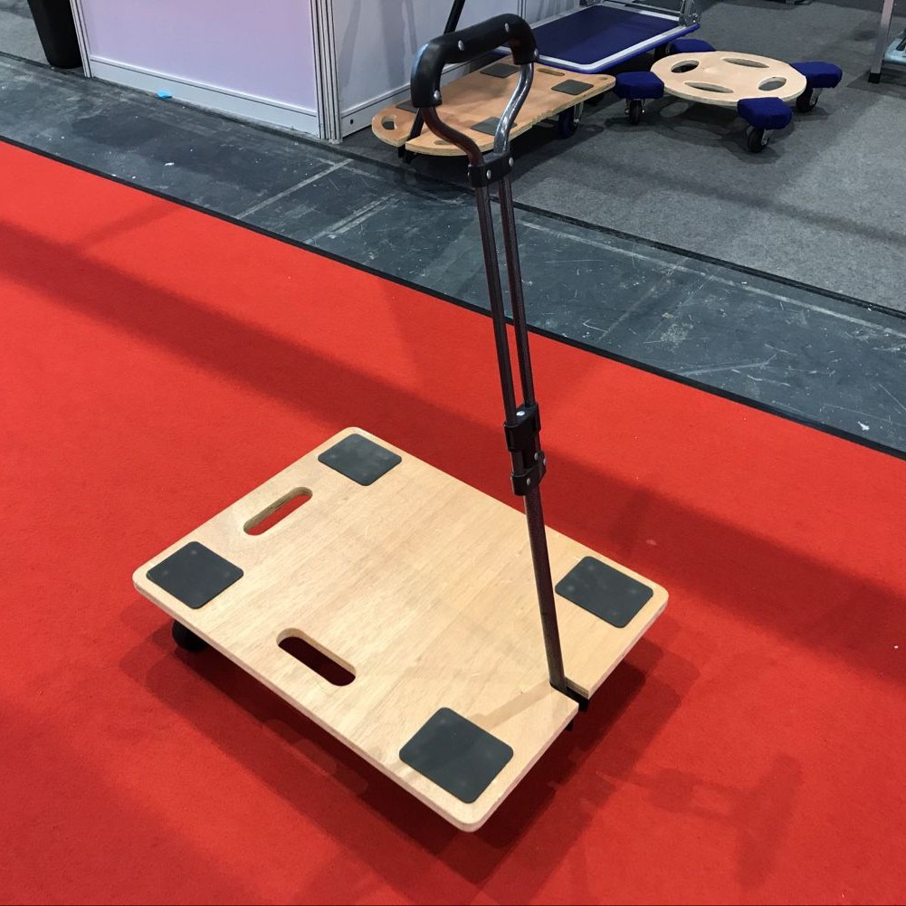 出口日本木质轻型伸缩把工具车木台车 搬家工具车 可推拉