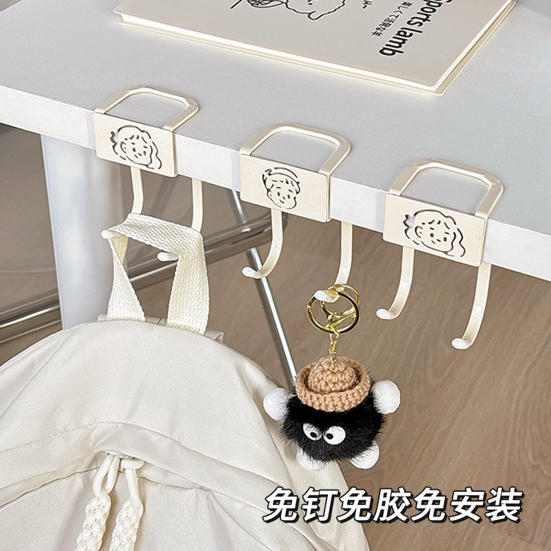 学生デスク専用の側面取り外し可能な収納ラック、新しい高価値で耐荷重性の高いデスクサイドスクールバッグフック|undefined