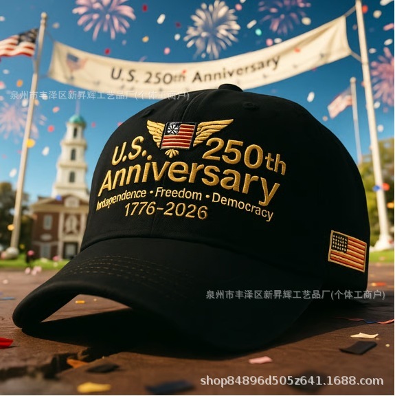 国境を越えた米国 250周年記念レトロウォッシュキャップ 250周年記念レトロキャップ|undefined