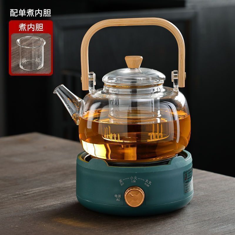 Mini horno de cerámica eléctrica pequeña hervidora de té tetera de vidrio hervir agua hervida té pequeño horno electromagnético horno de té horno de onda óptica silencioso doméstico