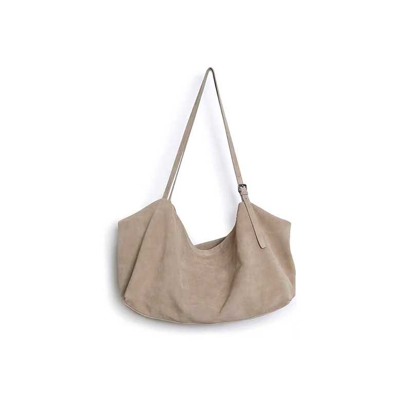 Niche Design Korean Cowhide Oversized Tote Bag With Shoulder Strap 2024 New Arrival Unisex Practical Large Hobo Bag - Thumbnail 6