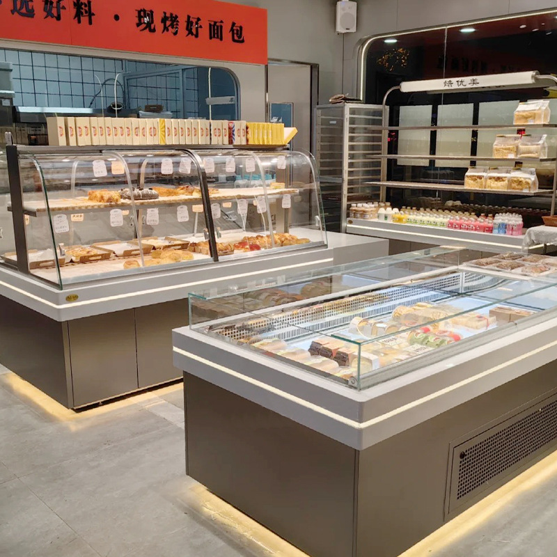 蛋糕展示柜设计定制食品展示柜带灯亚克力展示架面包零食展柜定做