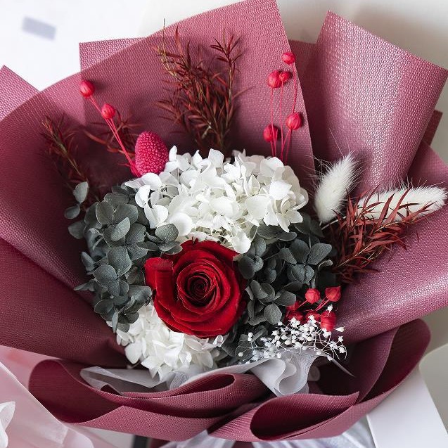 Flores de la vida eterna, flores verdaderas, flores secas, flores de Eucalyptus, flores de cumpleaños, flores de la vida eterna, regalos de cumpleaños para la novia, día de San Valentín