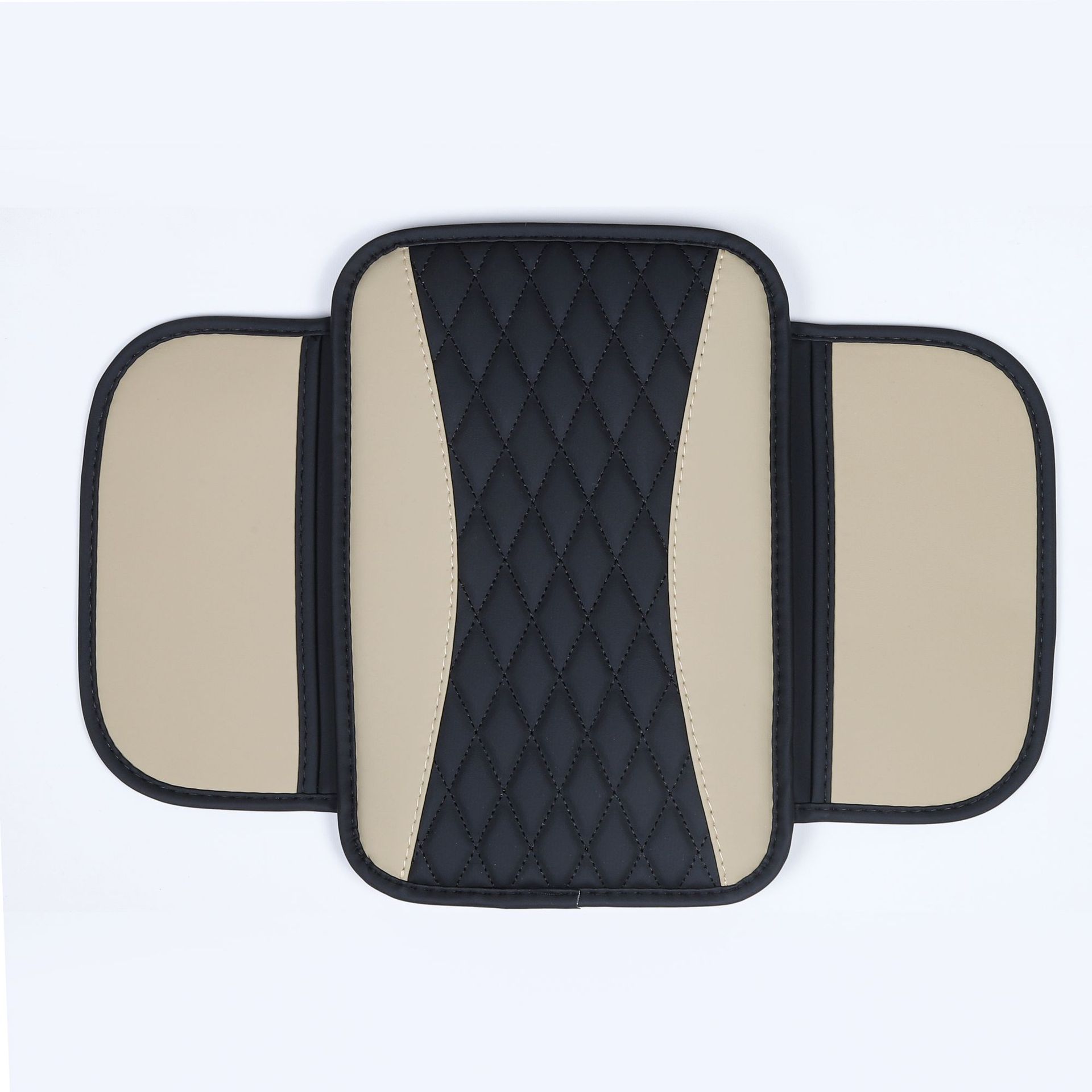 Cross-Border Manufacturer Leather Car Center Armrest Box Mat, Two-Color Simple Anti-Dirt Wear-Resistant Protective Mat with Side Storage Pockets