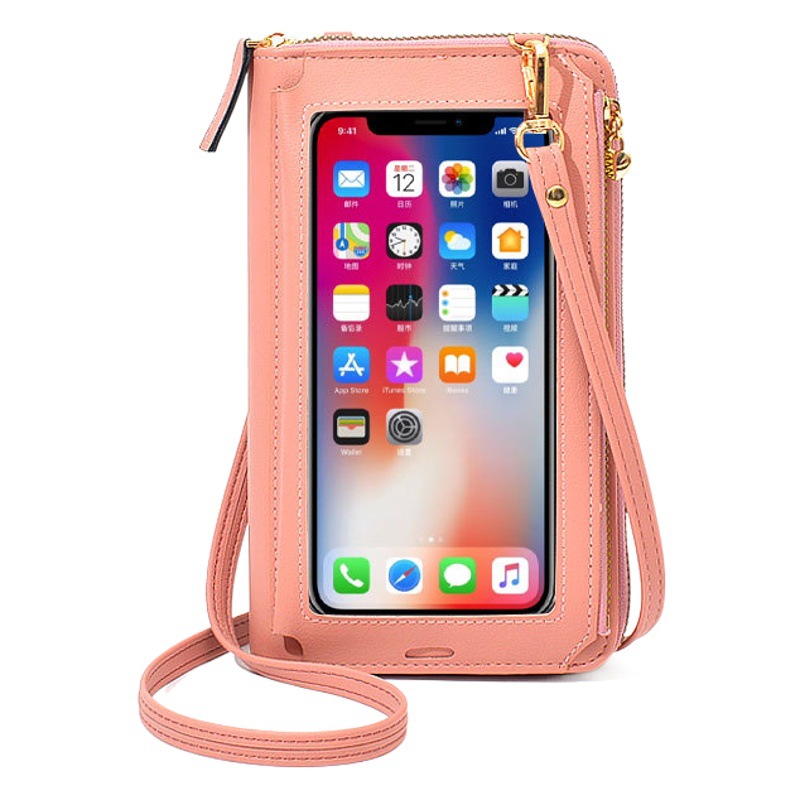 Transfronterizo nuevo bolso del teléfono móvil de las mujeres hombro de moda crossbody pantalla táctil simple billetera de moda multifuncional de gran capacidad