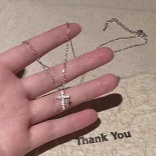 Cross Zircon Necklace Accessible Luxury 2025 New Clavicle Chain Women's Niche Design Simple and Versatile