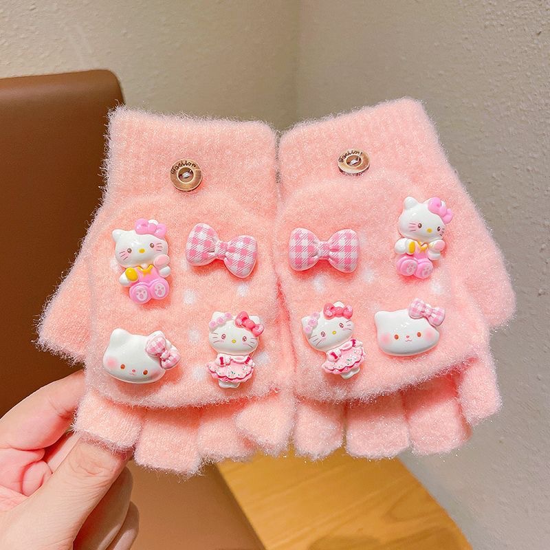 Hello kitty, fuchsia gloves, 3-12 years