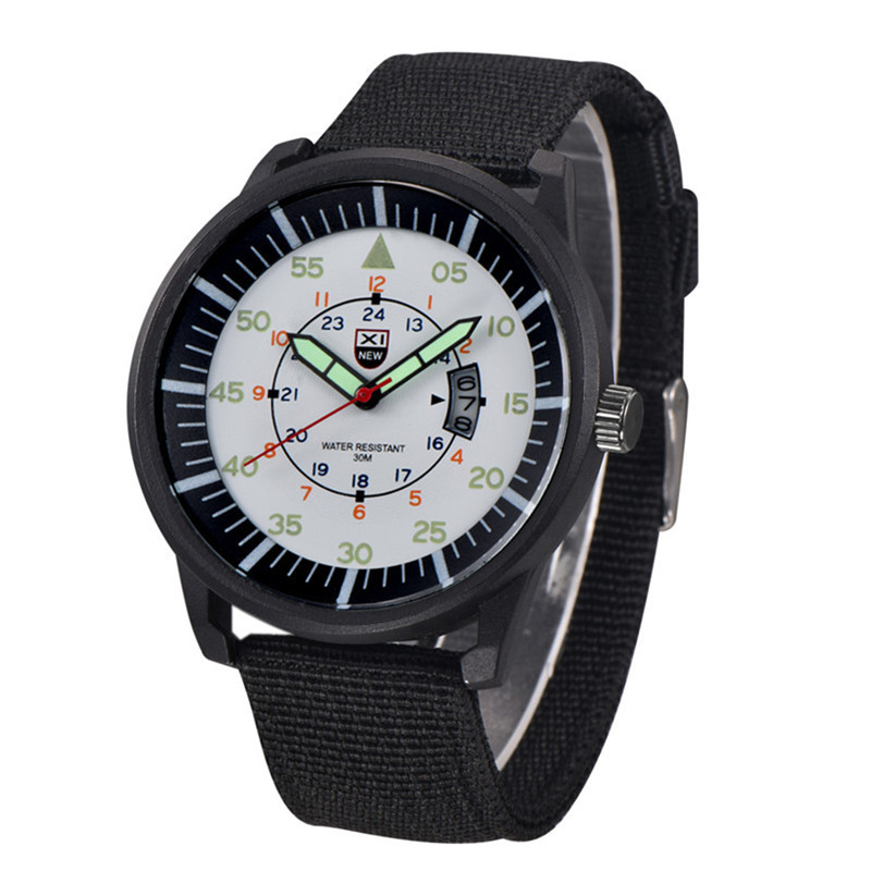 AliExpress reloj para hombre nueva moda cinturón de nylon regalo reloj militar calendario luminoso reloj de cuarzo para hombre entrega de una sola pieza