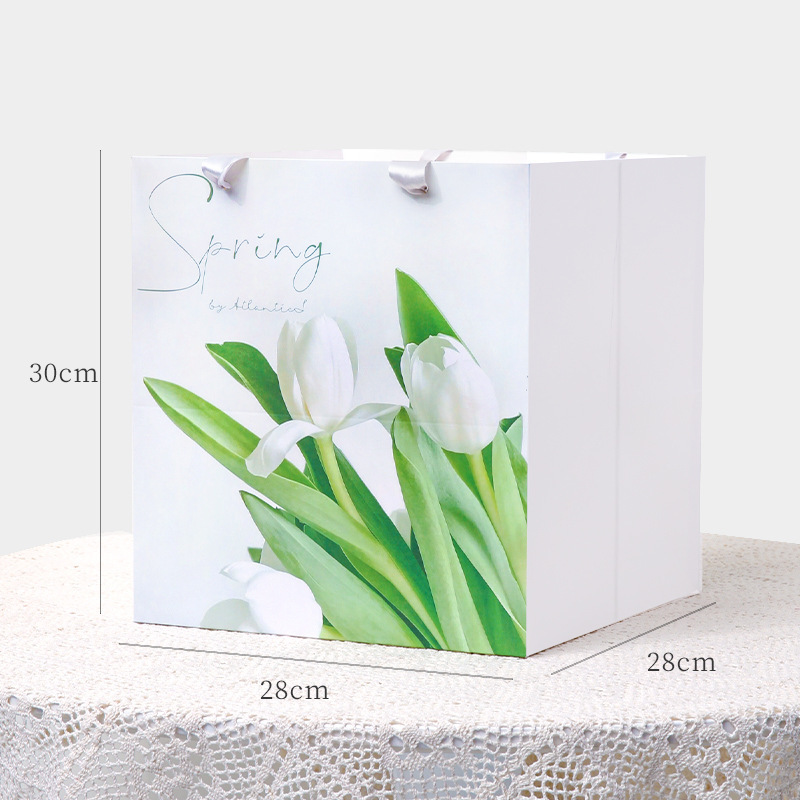 En línea de la celebridad de texto cuadrado arreglo floral bolsa de flores ramo de flores bolsa de embalaje bolsa de regalo bolso floral tienda de flores material al por mayor