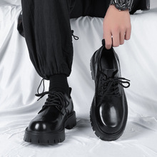 【定制】黑色皮鞋男爆款大码复古单鞋百搭商务正装圆头皮鞋2135-R