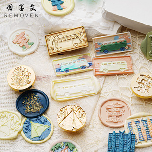 Yumowen Original Fire Paint Seal Travel Camping Childlike Spring Outing Seal Wax Decorative Seal Gift