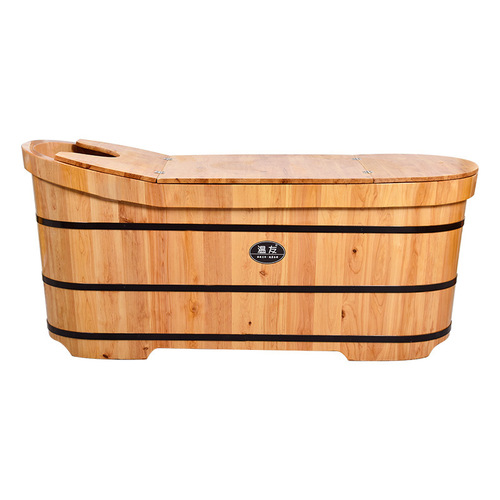 Cedar wood bath barrel adult full body bath barrel household bath barrel sweat steaming barrel thickened solid wood bath tub