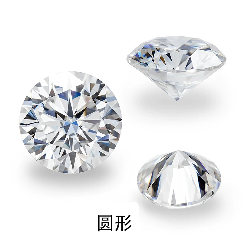 Белый прозрачный круглый искусственный драгоценный камень с острым дном