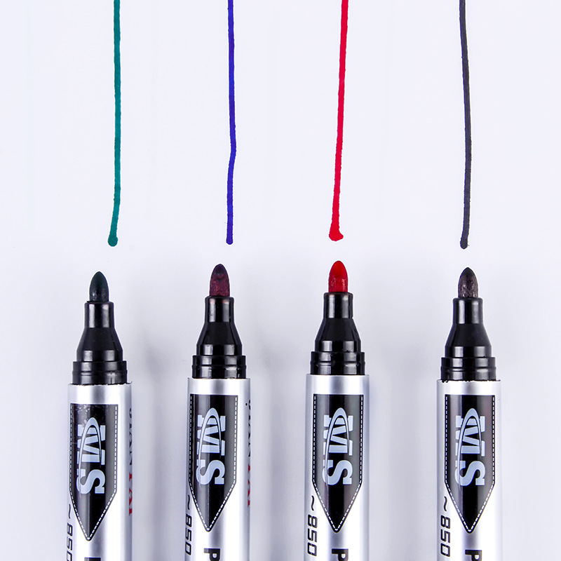 Marca de la espada marcador de cuatro colores al por mayor cabeza grande marcador aceitoso de gran capacidad pluma no borrable suministro directo de fábrica