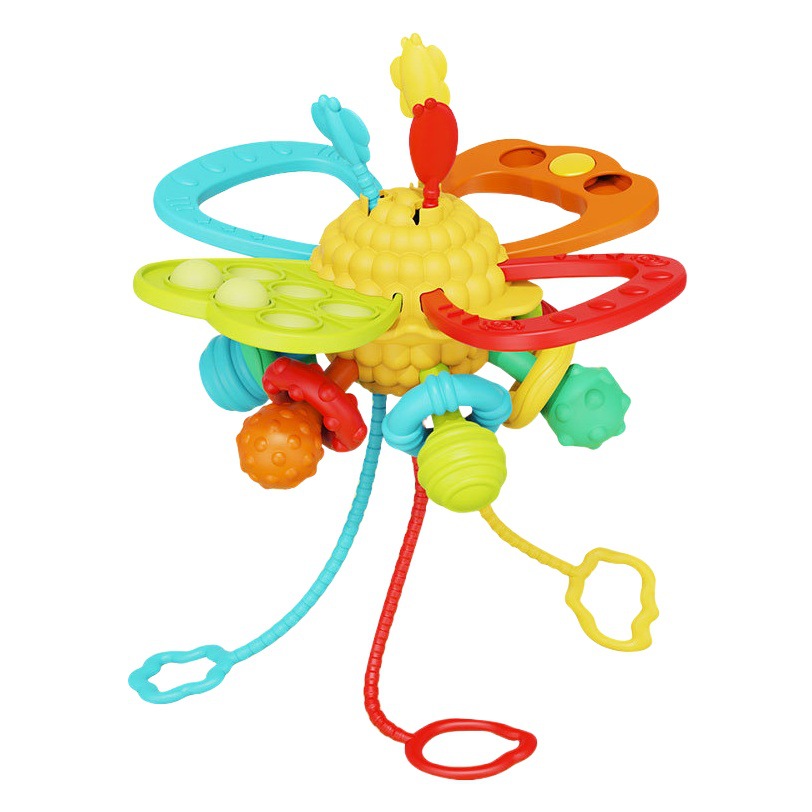 Diversión educativa para bebés transfronteriza dedo Lala juguete se puede presionar y masticar mordedor educación temprana diversión música de bombeo